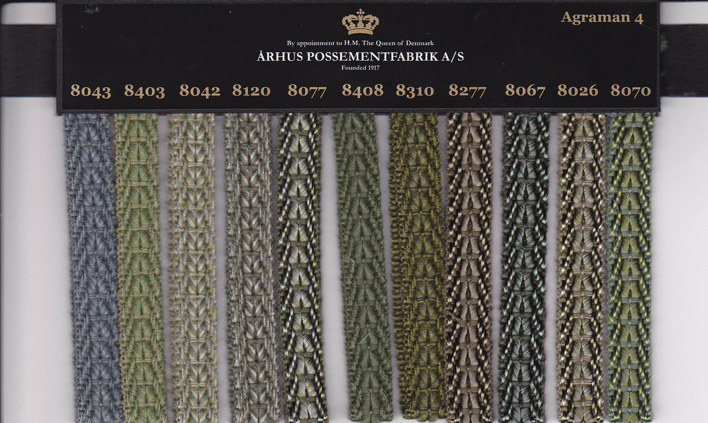 Århus Possementfabrik - Agraman 04, KUN 8043 - 8042 - 8067 tilbage. Resten er UDGÅET