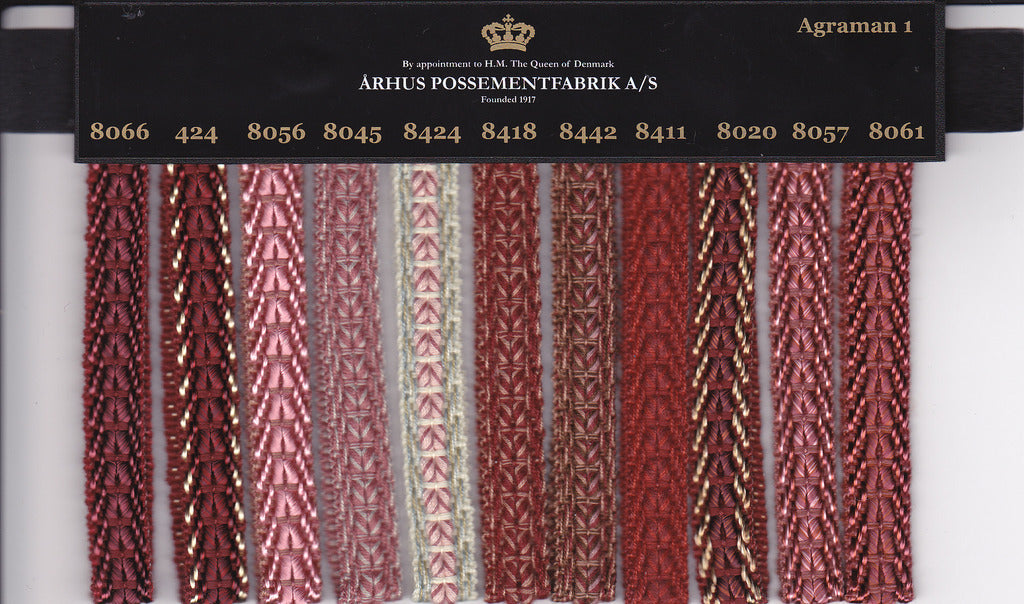 Århus Possementfabrik - Agraman 01 , 2 til bage 8418 - 8411 Resten er UDGÅET